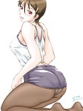 Drawn girl lookong hot in her dark pantyhose